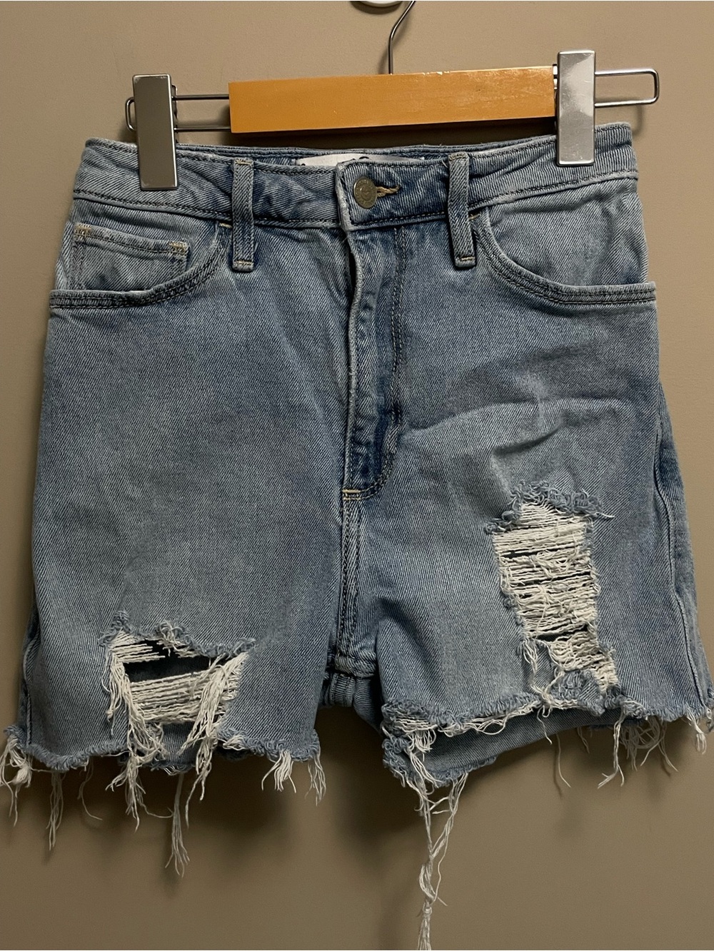 Hollister High Rise Denim Jean Cutoff Shirts Women’s 24